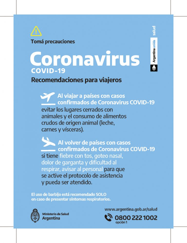 Coronavirus Recomendaciones Generales Y Para El Viajero Del S